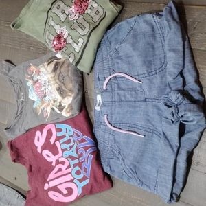 OLD NAVY / CHILDREN'S PLACE / JUSTICE GIRLS SZ 10 - 12 Bundle TEES AND SHORTS